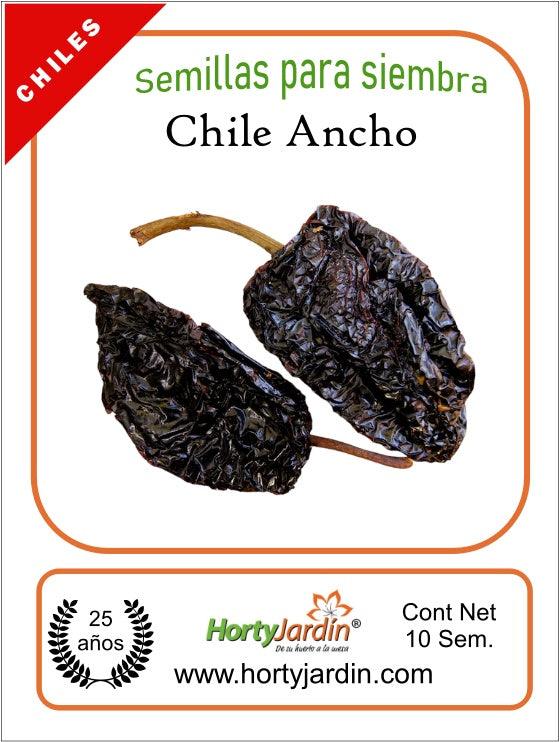 Semillas de Chile Ancho sobre - Hortyjardín